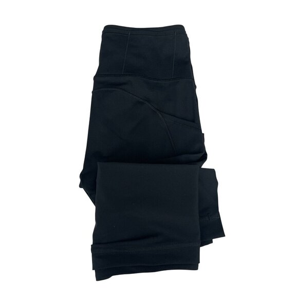 Lululemon Wunder Under Workout Crop Leggings Side Pockets Mid-Rise Black Women 4 - Picture 3 of 12